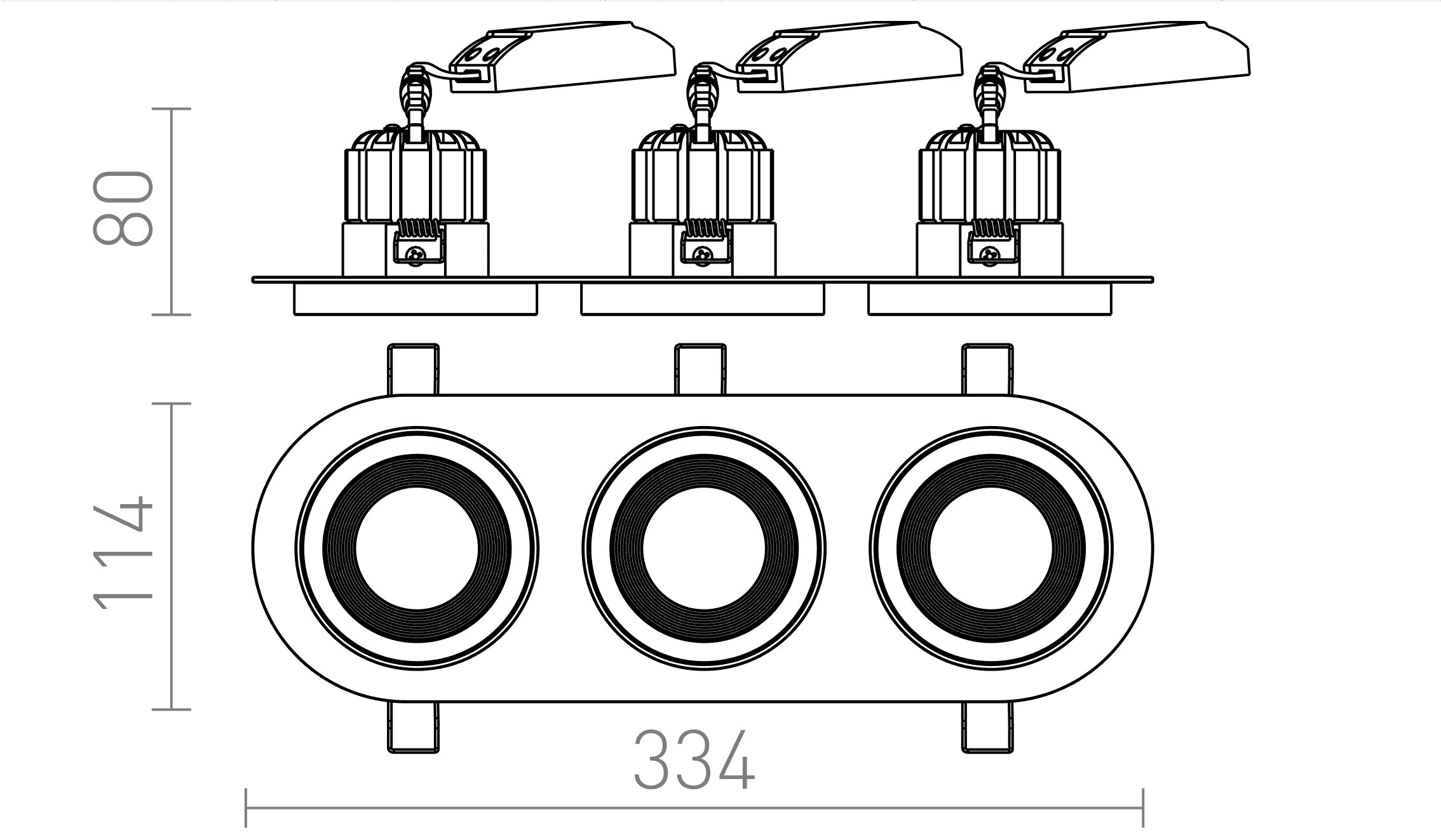 SHARM R III vgradna lampa - Product sketch
