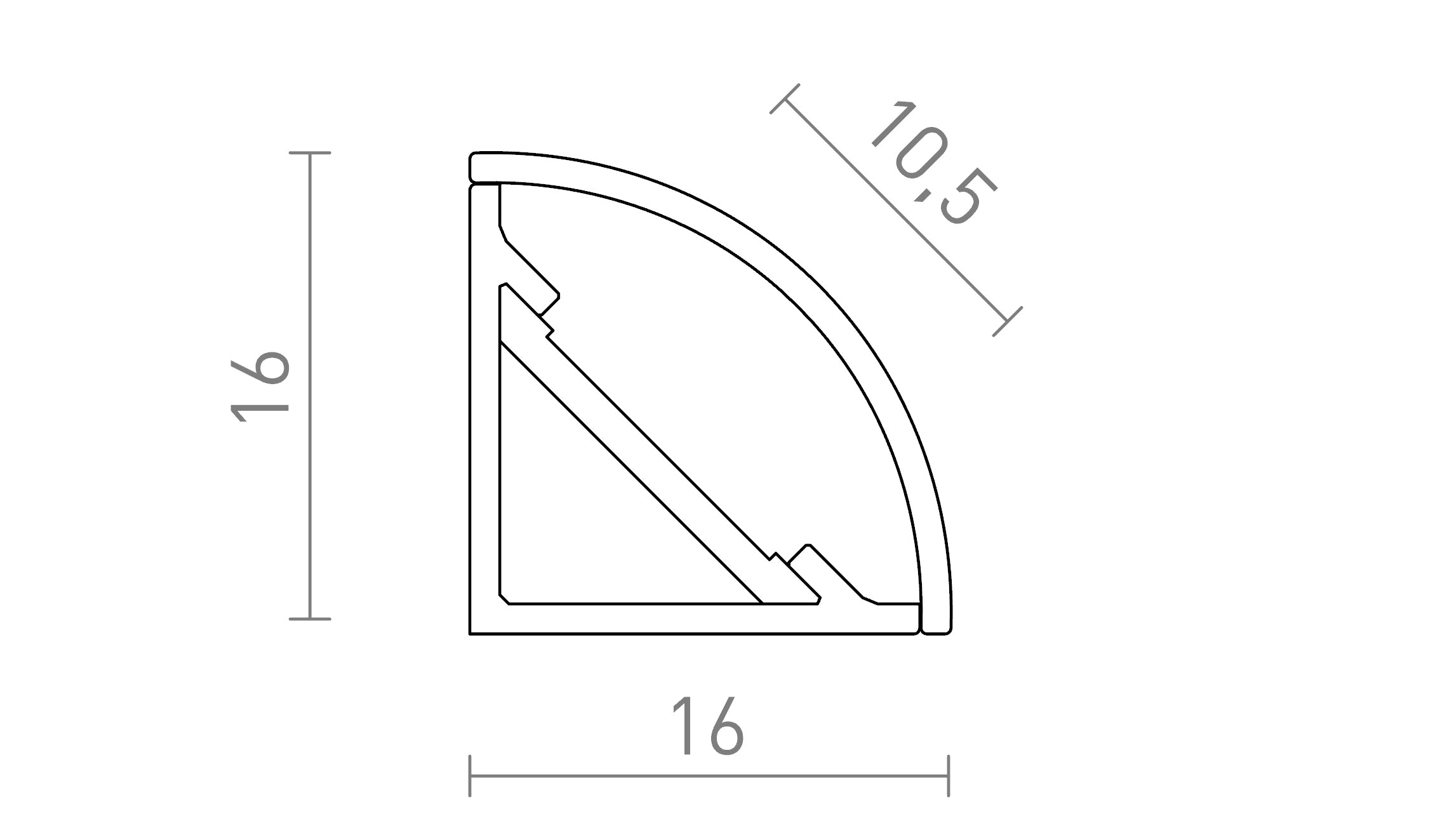 LED PROFILE E SURFACE-MOUNTED - Product sketch