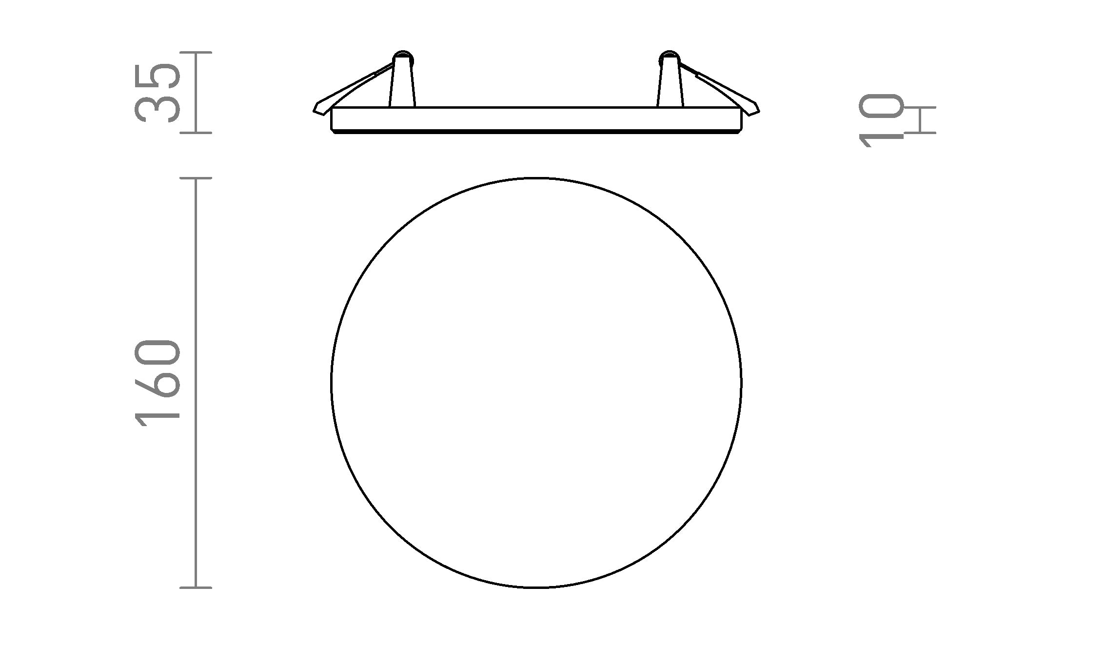 BJORK R 16 zápustná lampa - Product sketch