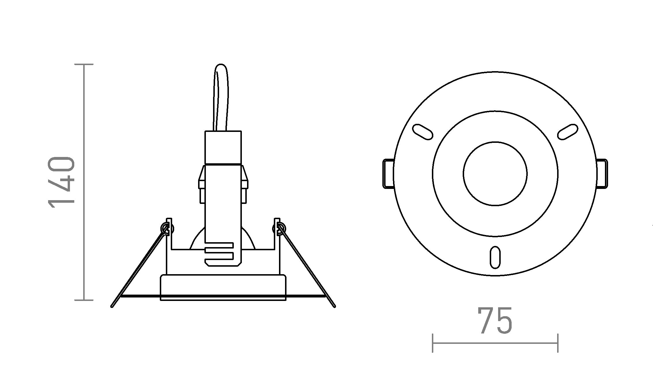 BRAN  recessed lamp - Product sketch