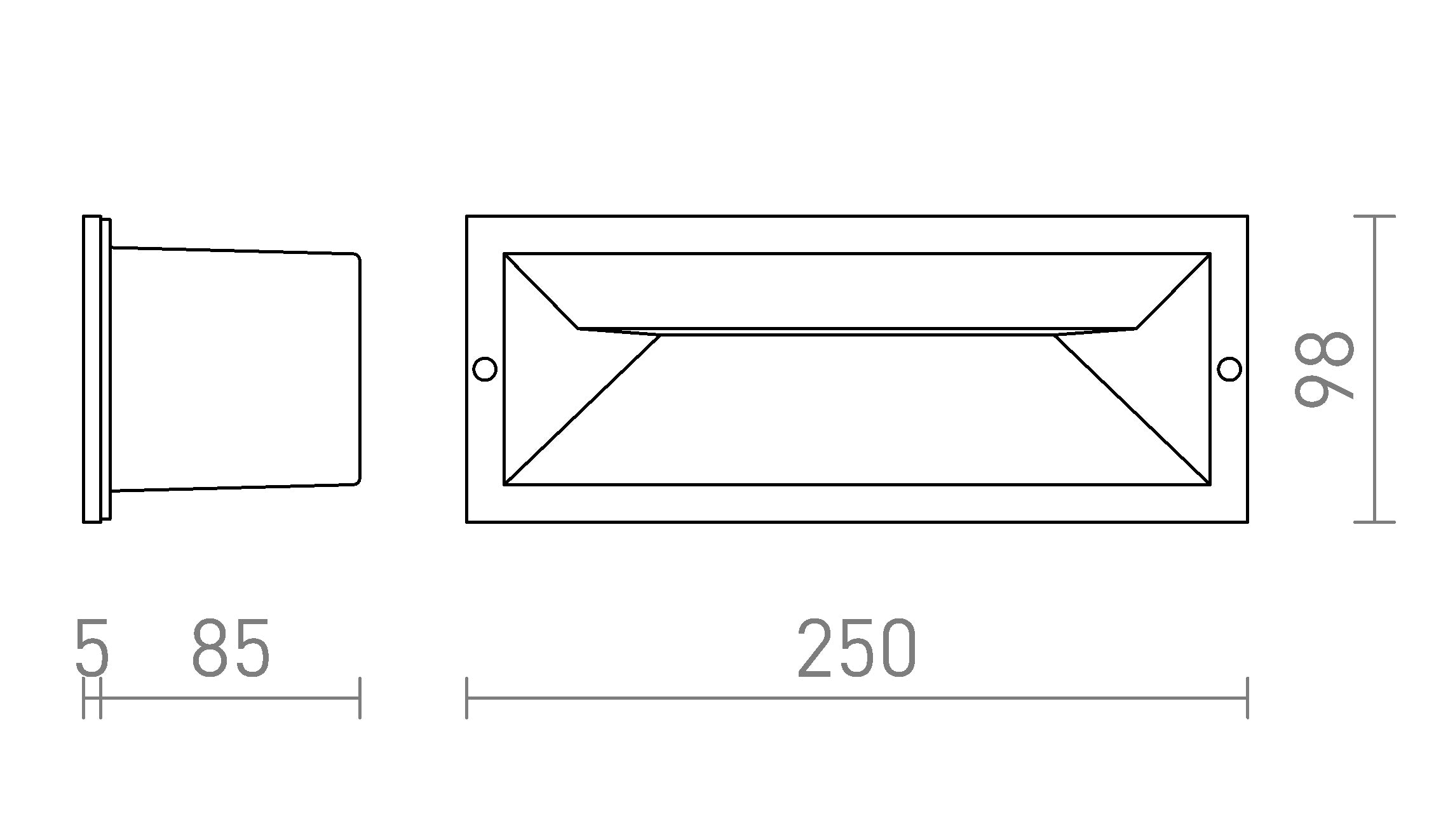RAGG  recessed lamp - Product sketch