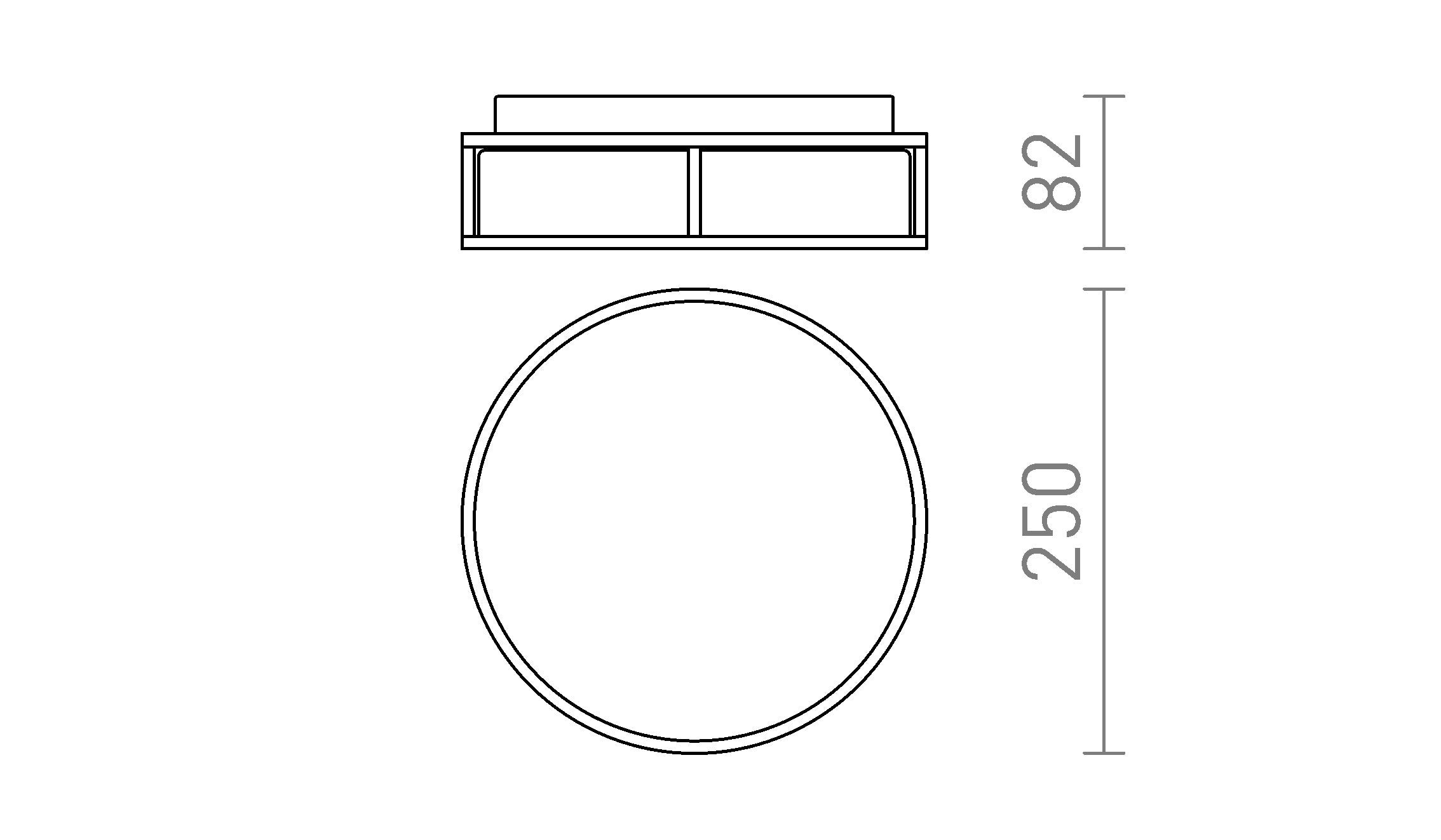 GRANDE LED 25 ceiling lamp - Product sketch