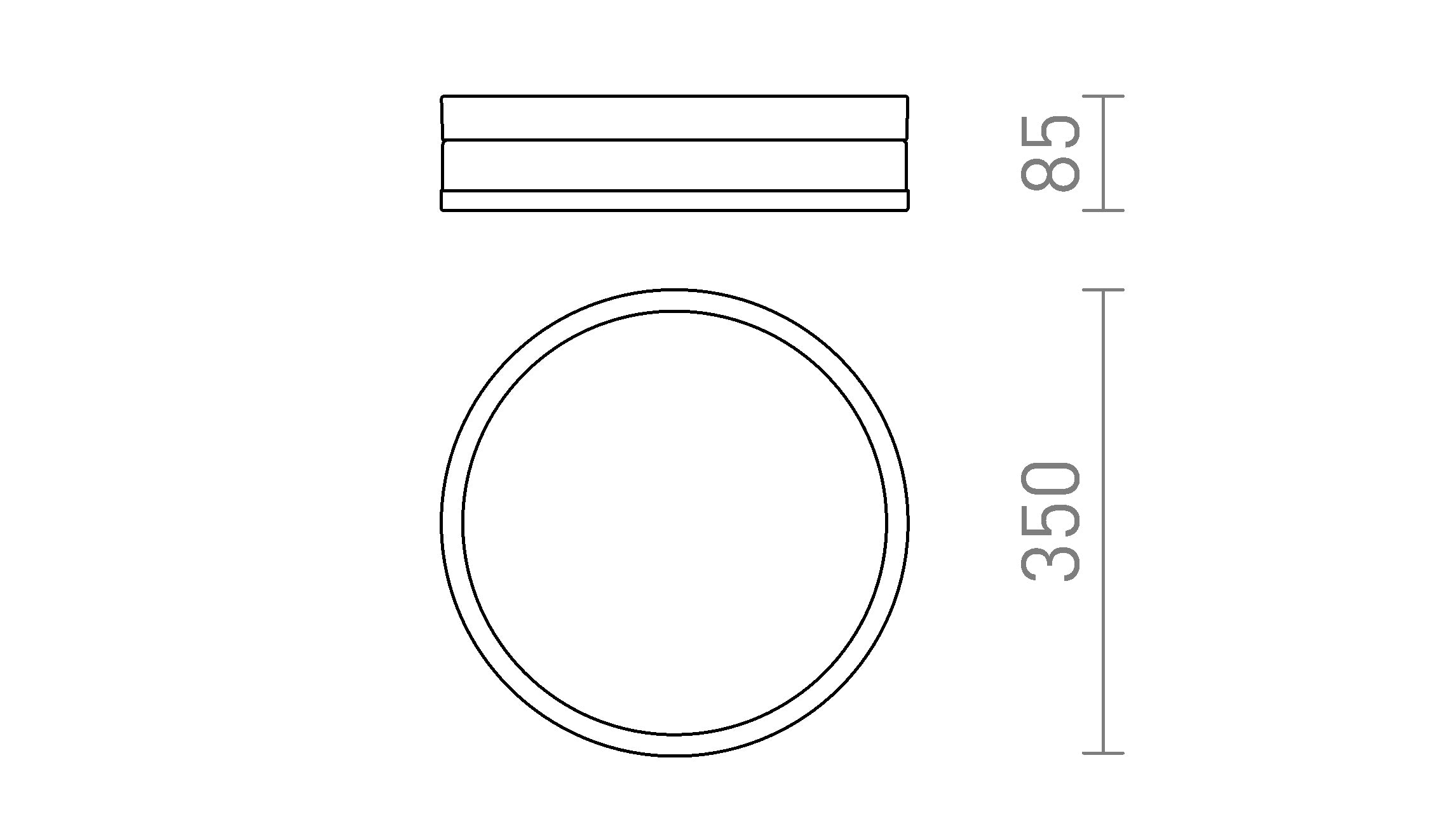CIRA LED 35 ceiling lamp - Product sketch