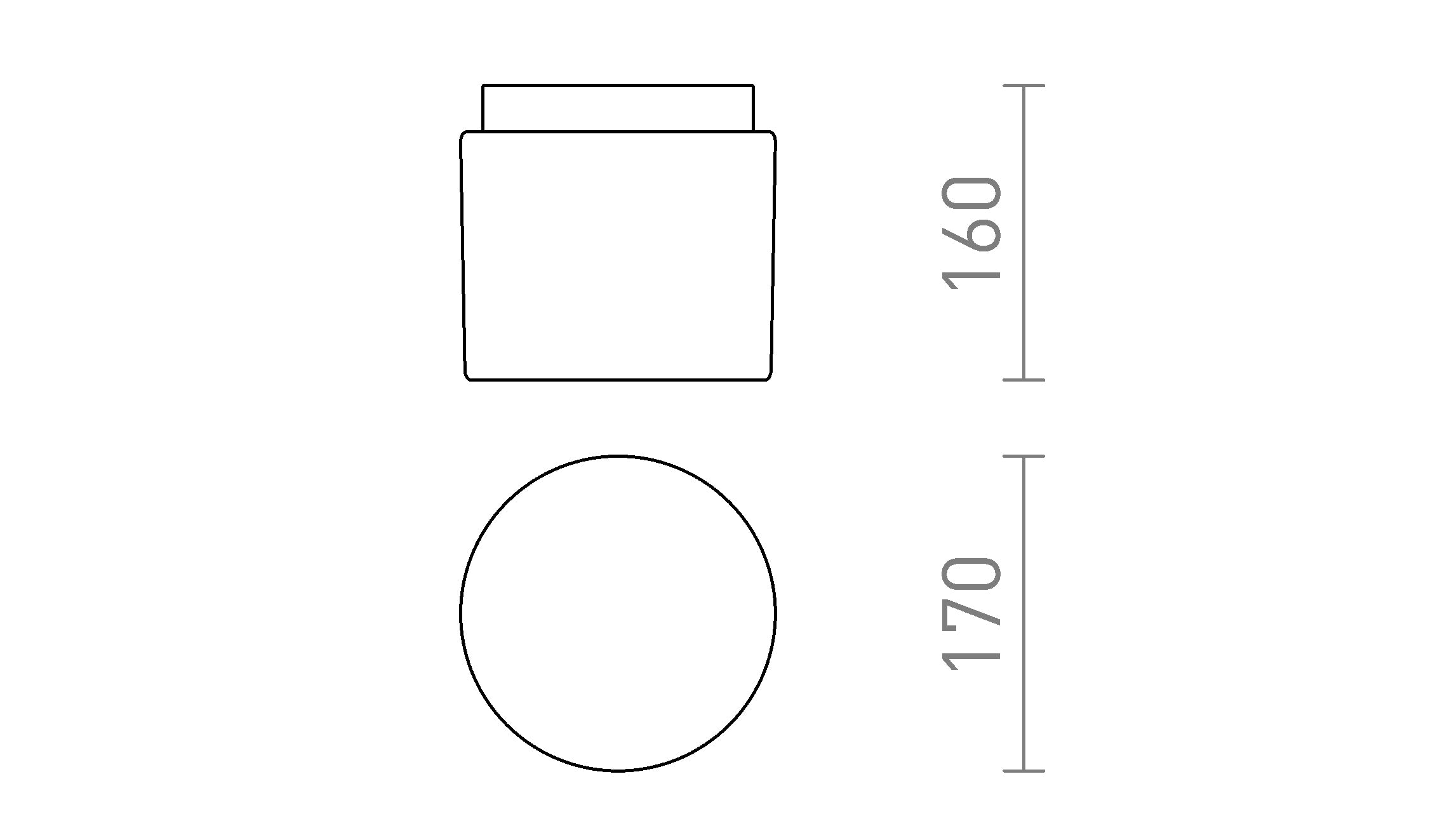ARANA R 17 ceiling lamp - Product sketch