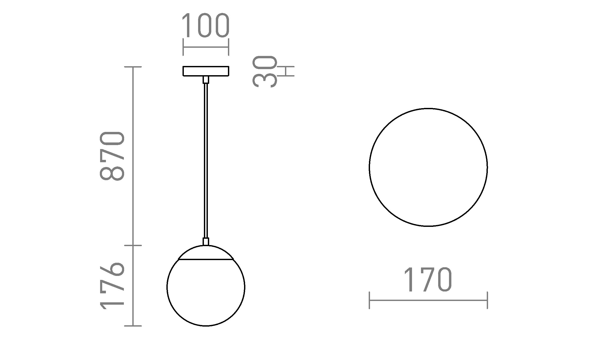 BOLLY 17 pendant lamp - Product sketch