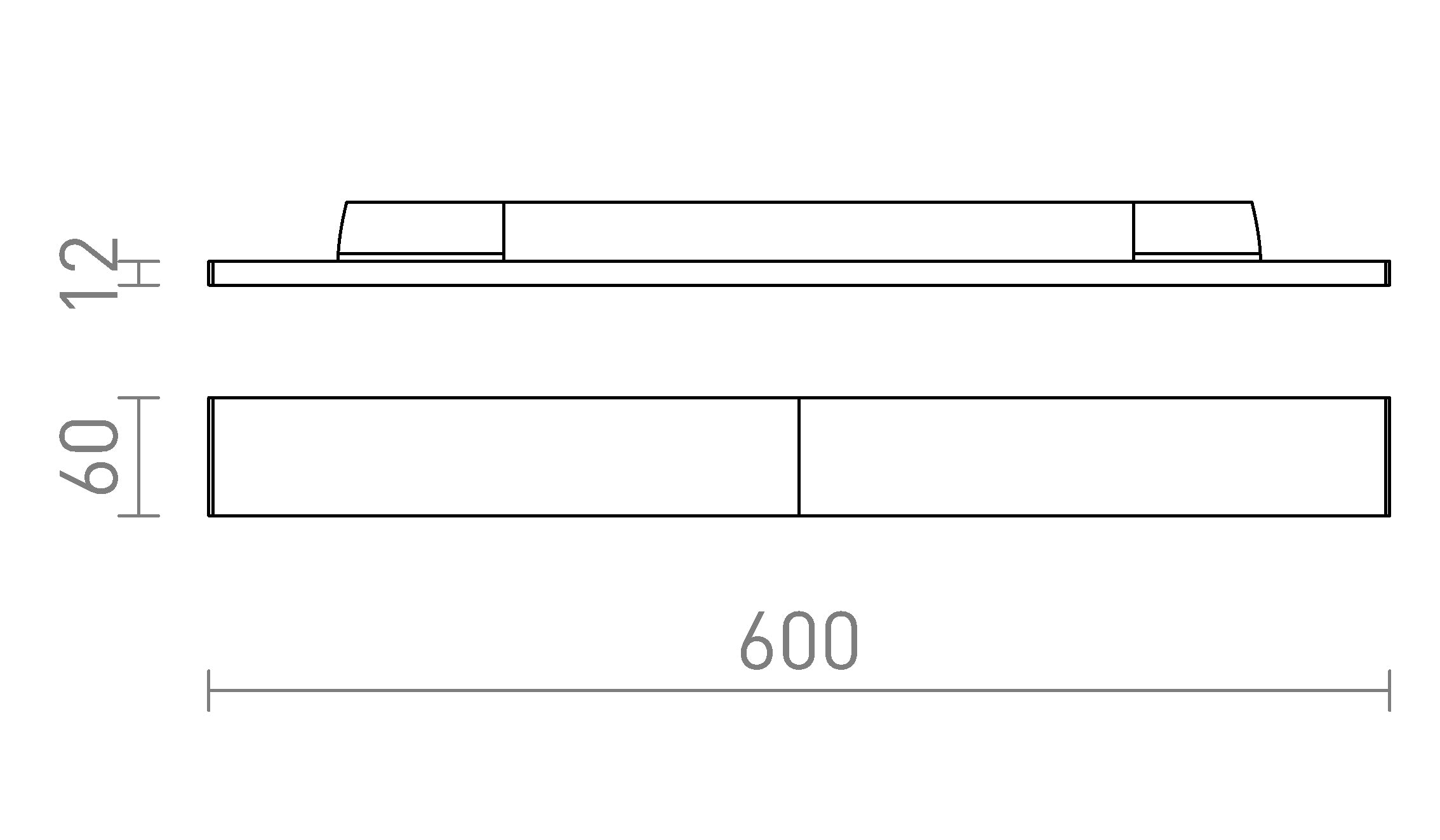 FLATLINE 60 HÁROMÁRAMKÖRÖS SÍNRE - Product sketch