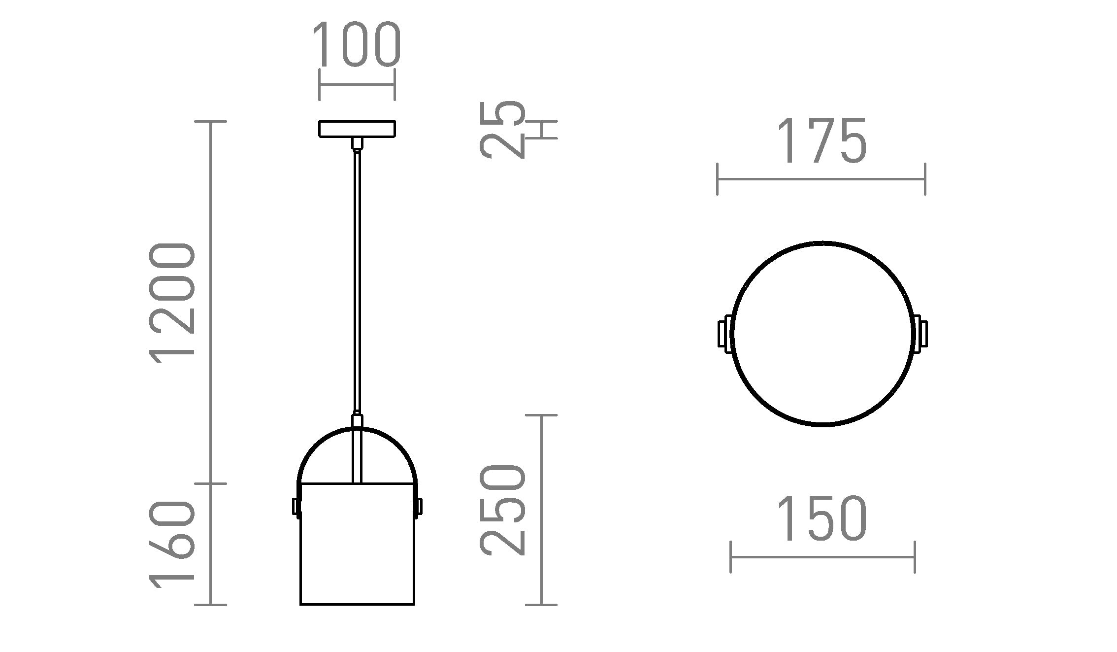 JULIETTA 16 pendant lamp - Product sketch