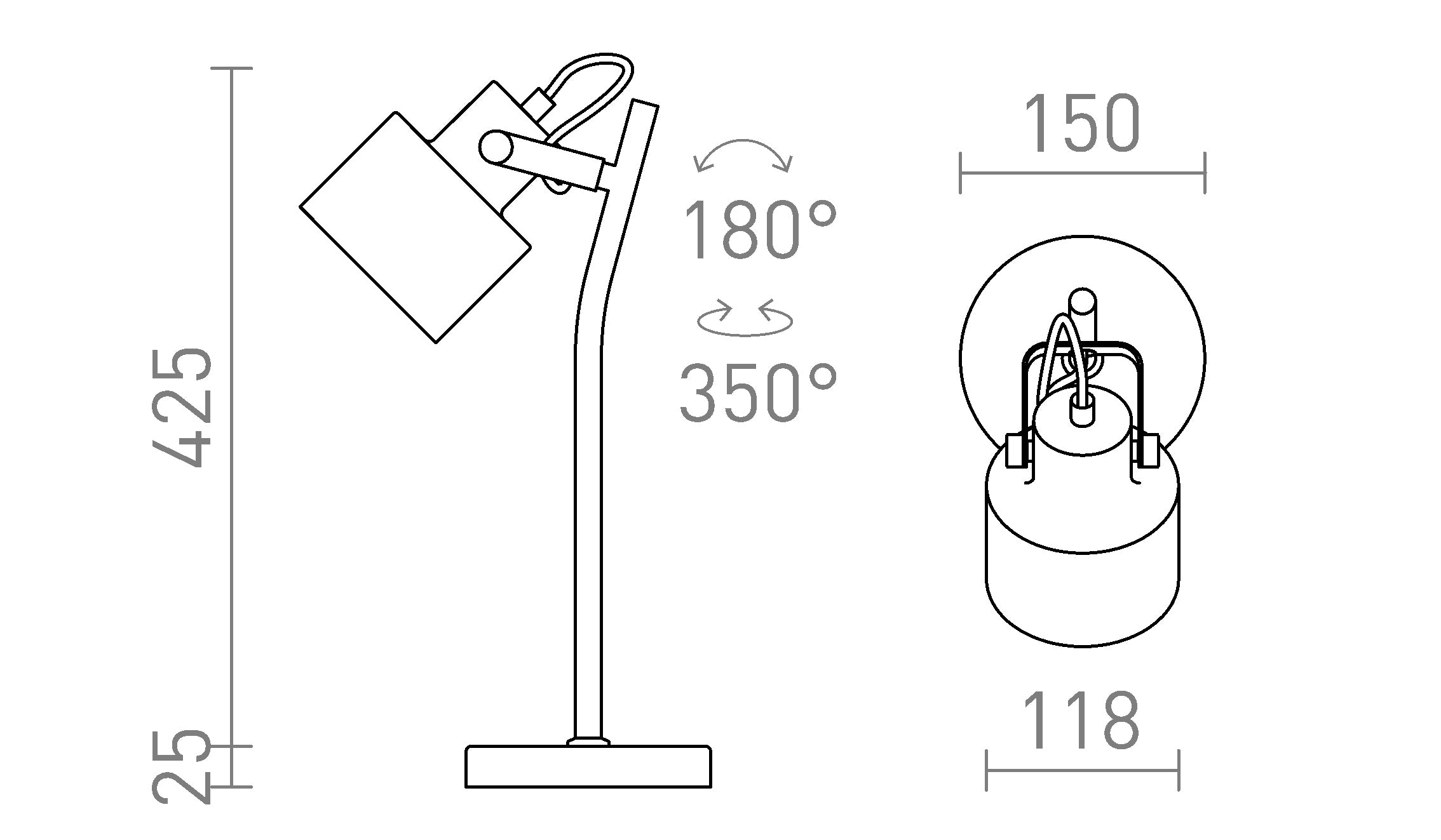 CELEIA ASZTALI LÁMPA - Product sketch