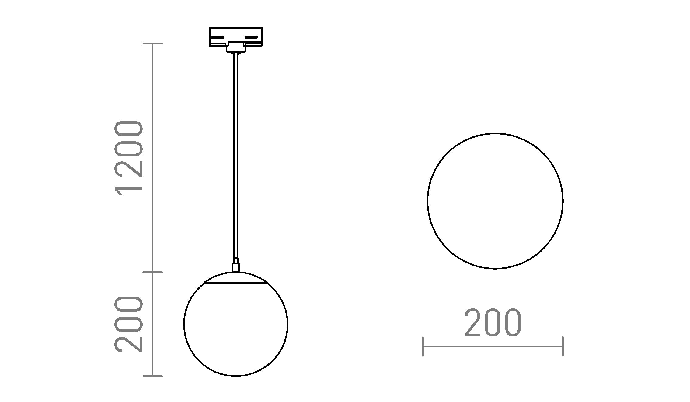 LUNA 20 pour rail triphasé - Product sketch