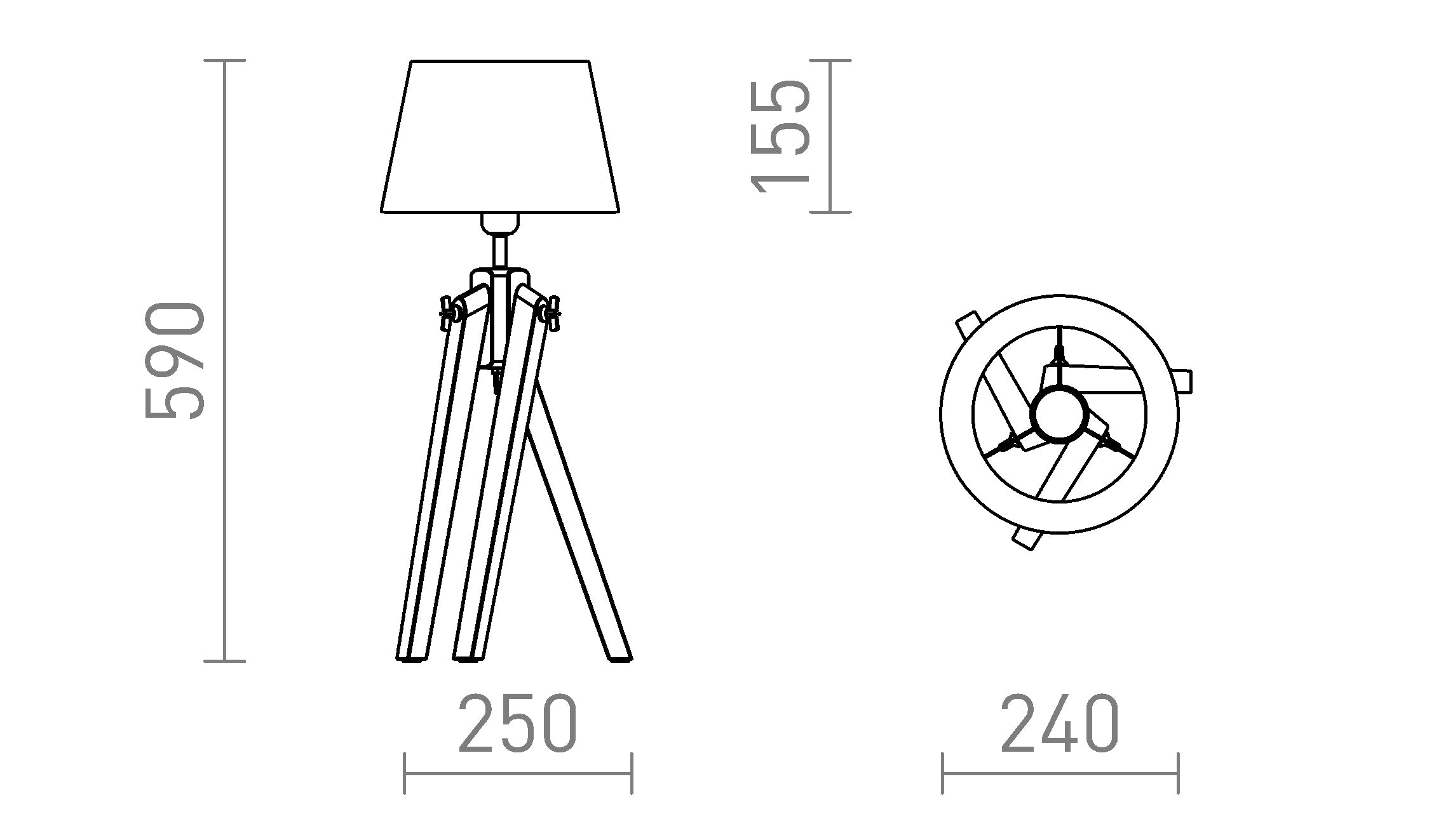 AMBITUS/ALVIS 24 table lamp - Product sketch