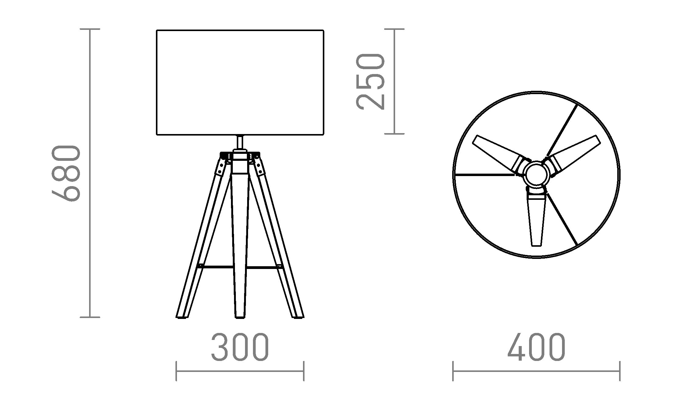 ALVIS/RON 40 de mesa lâmpada - Product sketch