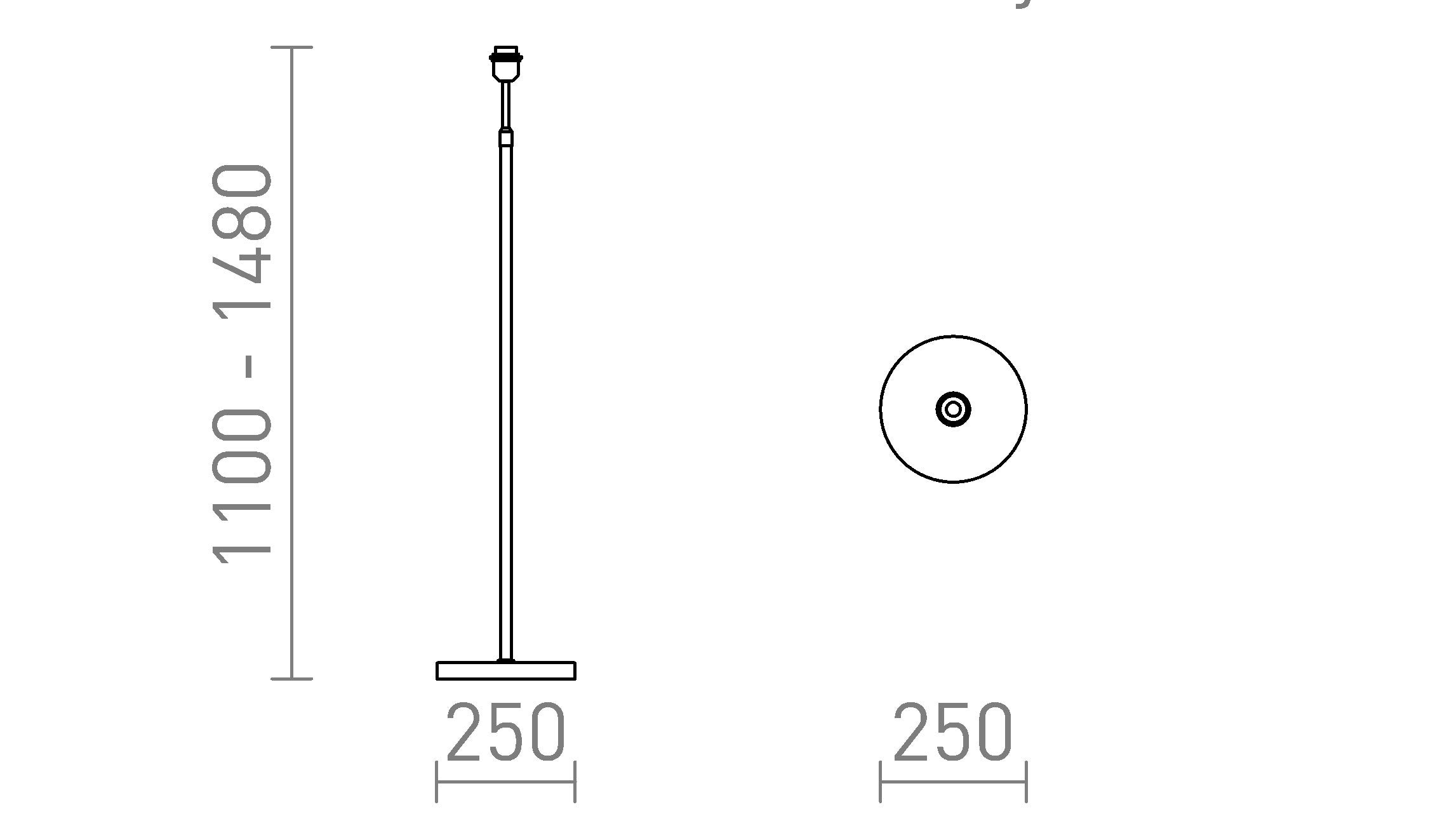 EMMETT  floor base - Product sketch