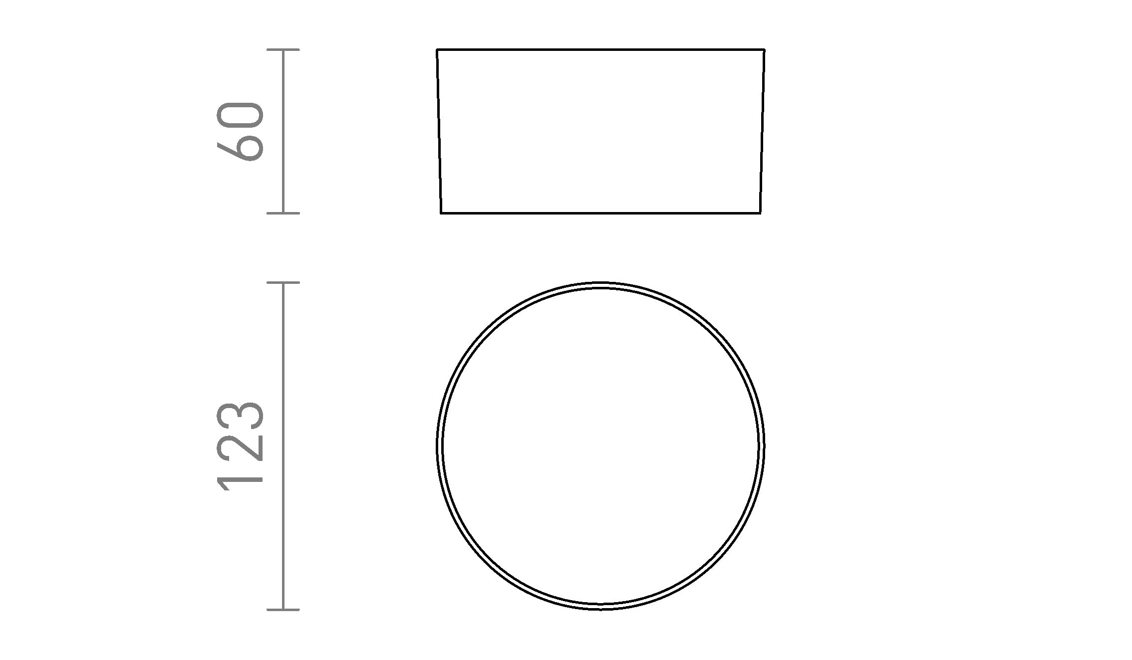 LARISA OUT 12 surface mounted lamp - Product sketch