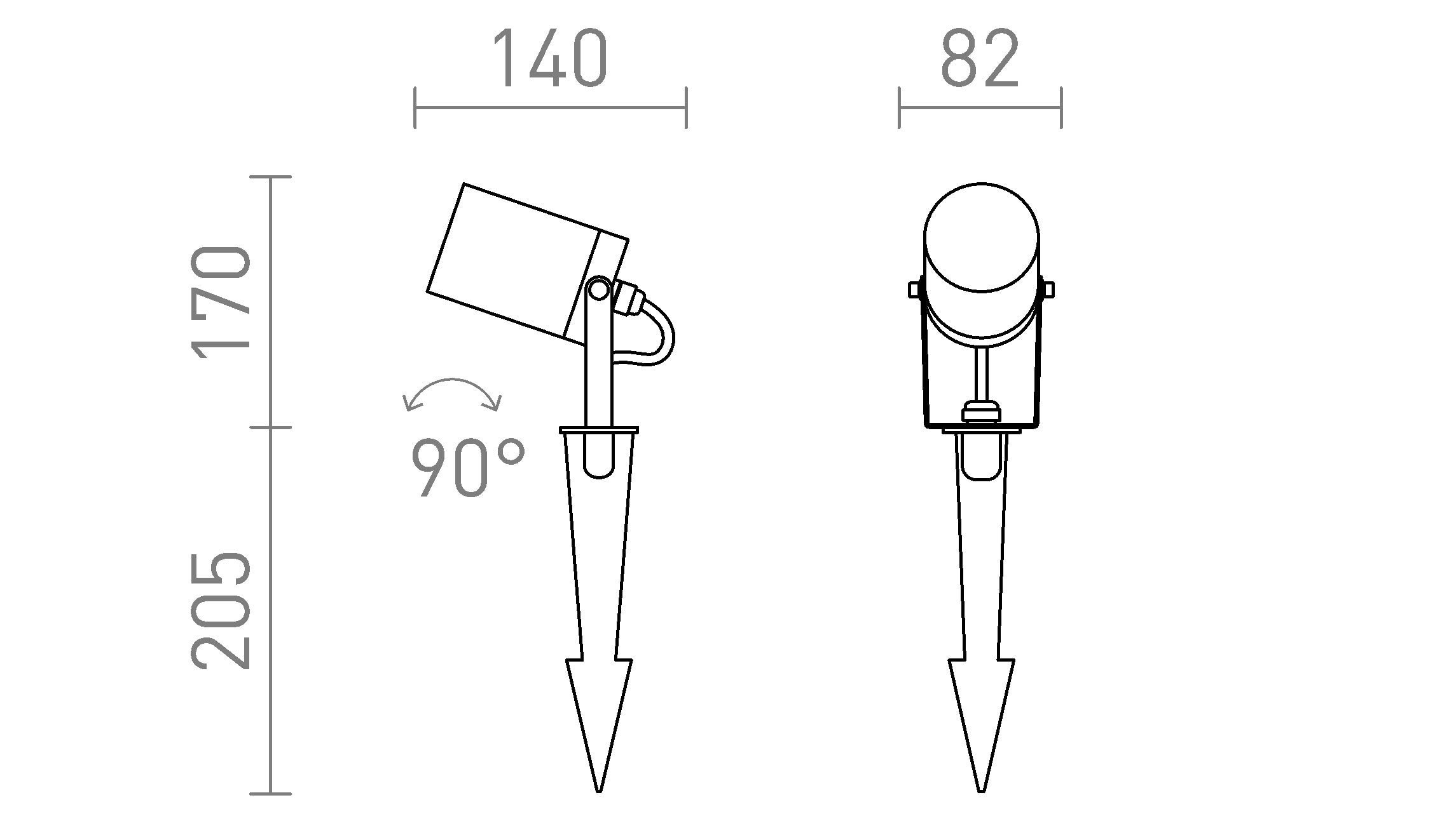 NAVONA  com espigões lâmpada - Product sketch
