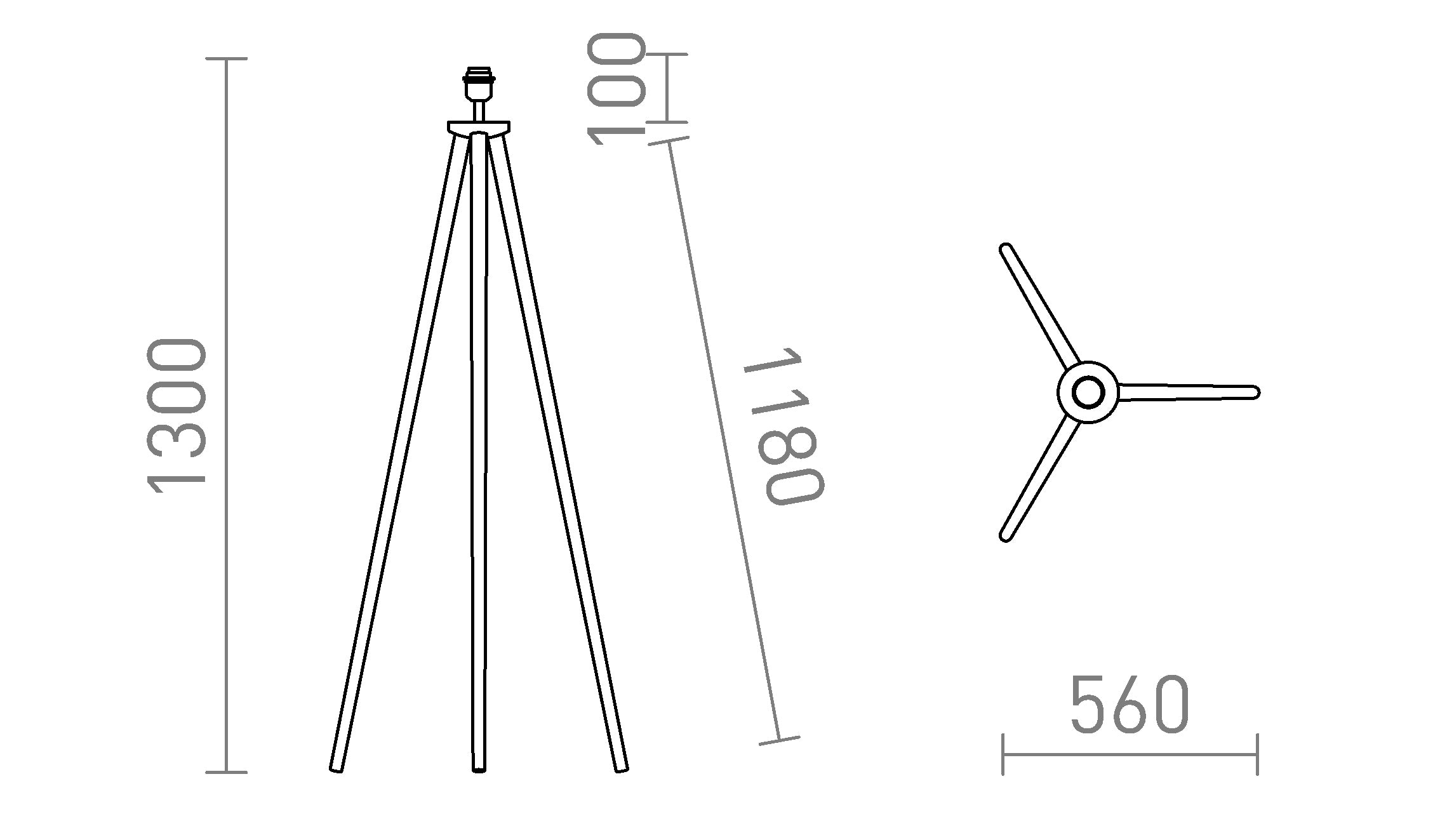 BASCO FLOOR BASE - Product sketch