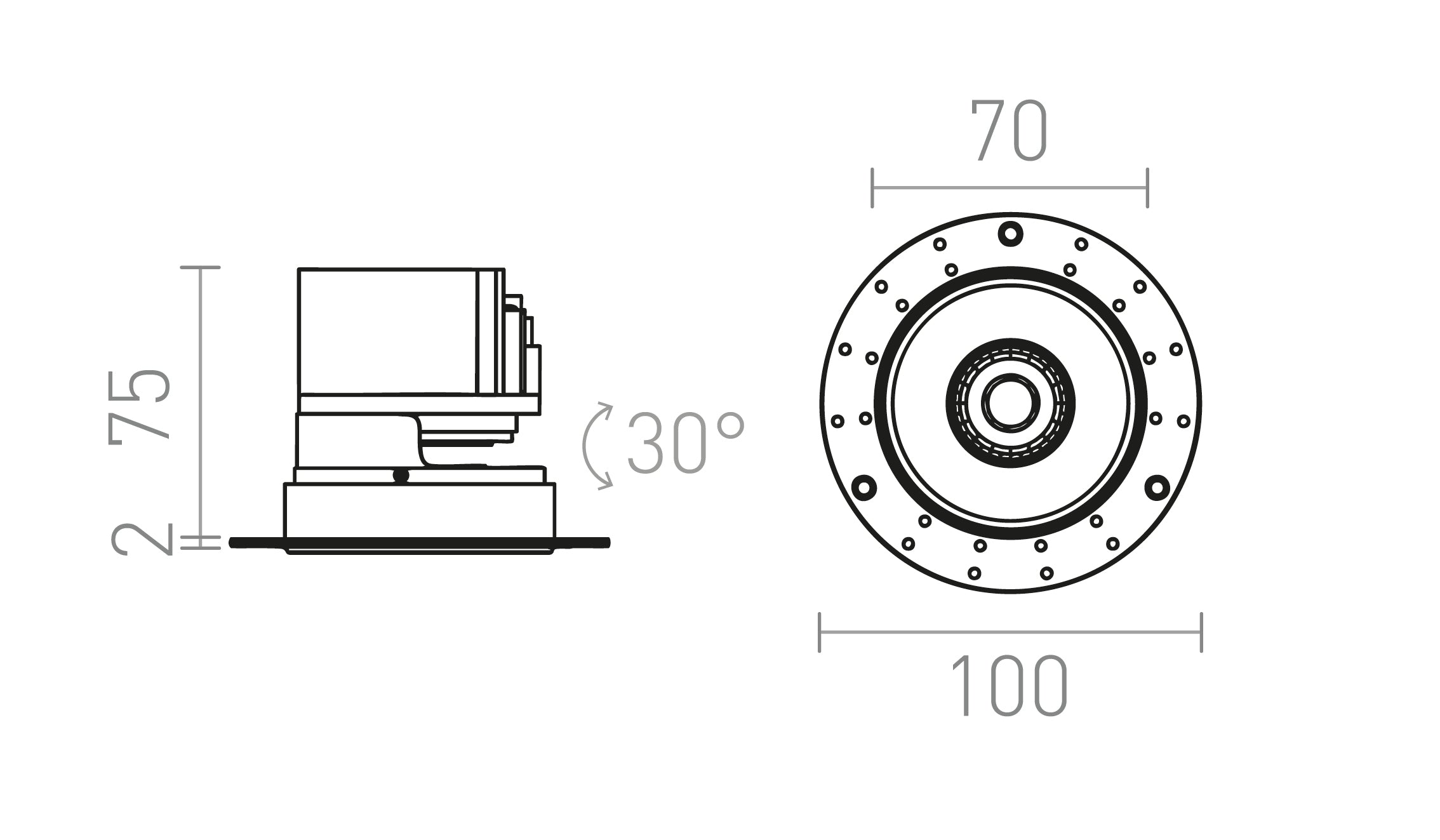 ANTARES  Einbauleuchte lampe - Product sketch