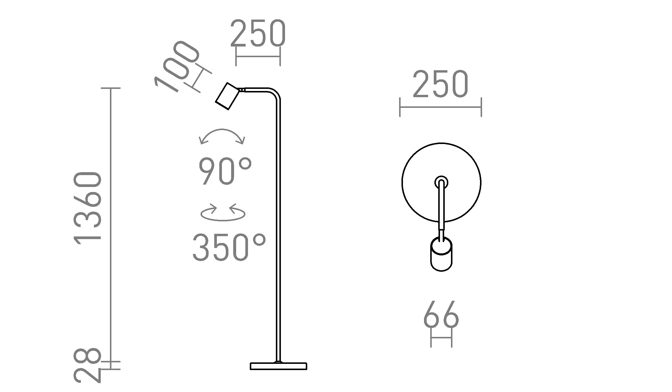 FLYNN I floor lamp - Product sketch
