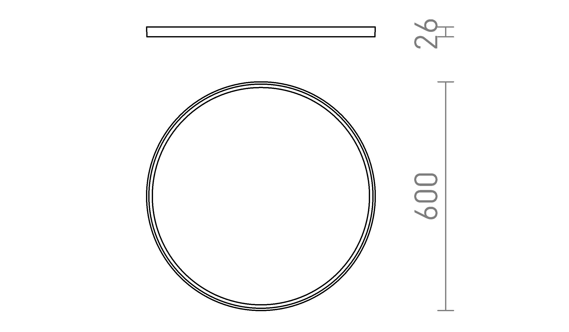 LANA 60 surface mounted lamp - Product sketch