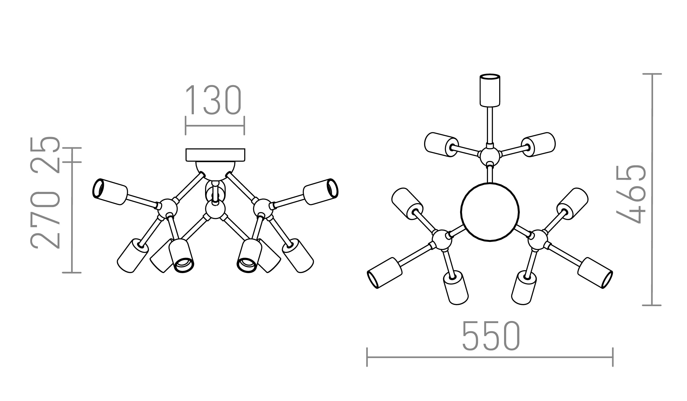 ARTEMIA MENNYEZETI LÁMPA - Product sketch