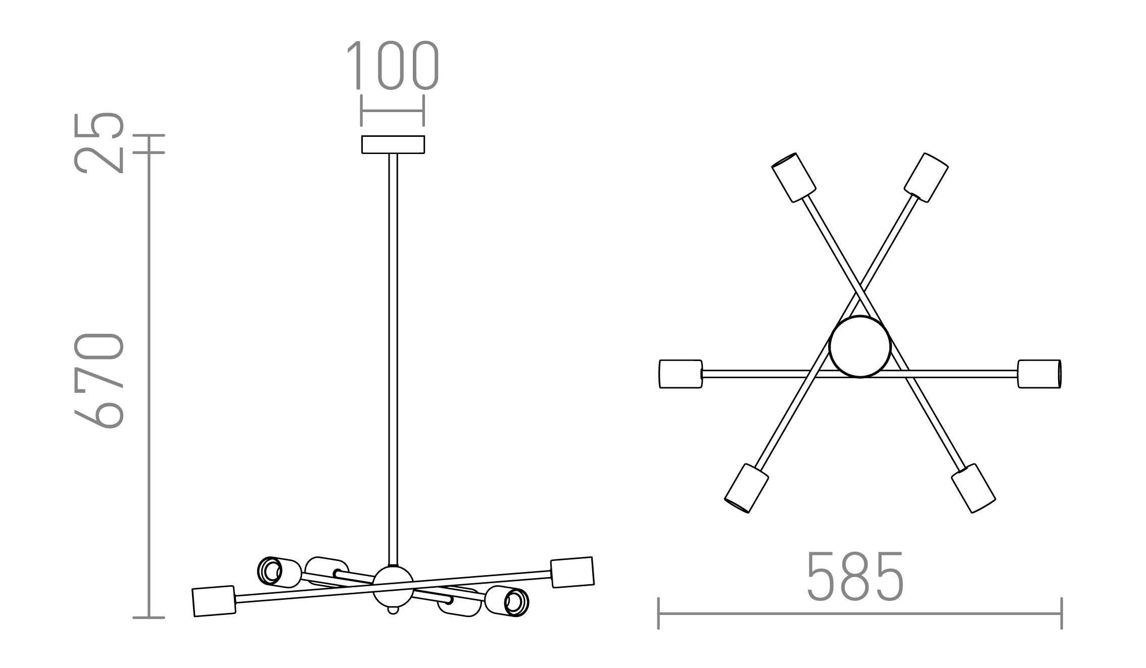 ARTEMIA 6 pe un stalp lampă - Product sketch