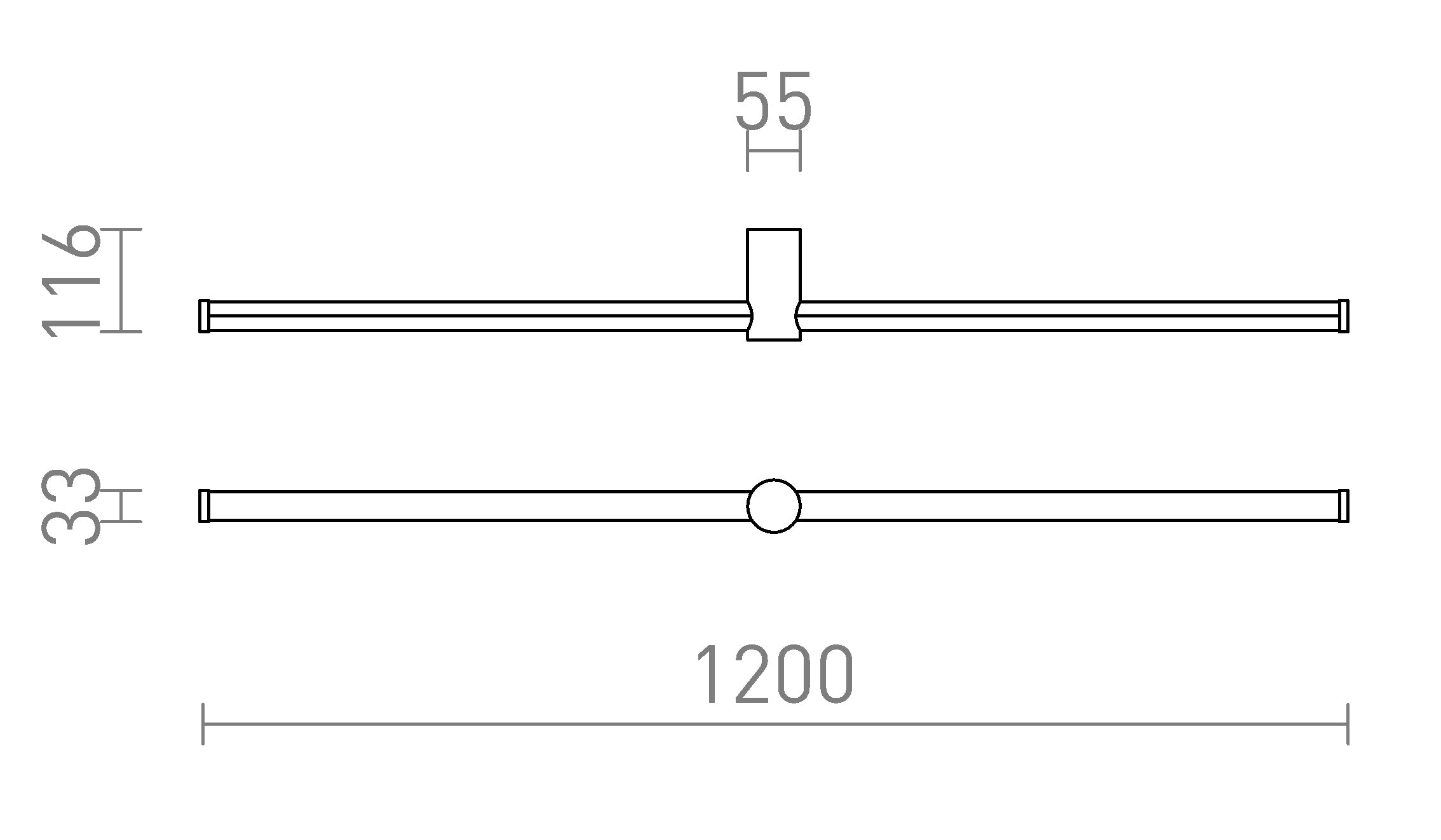 CLARIS 120 pared o techo lámpara - Product sketch
