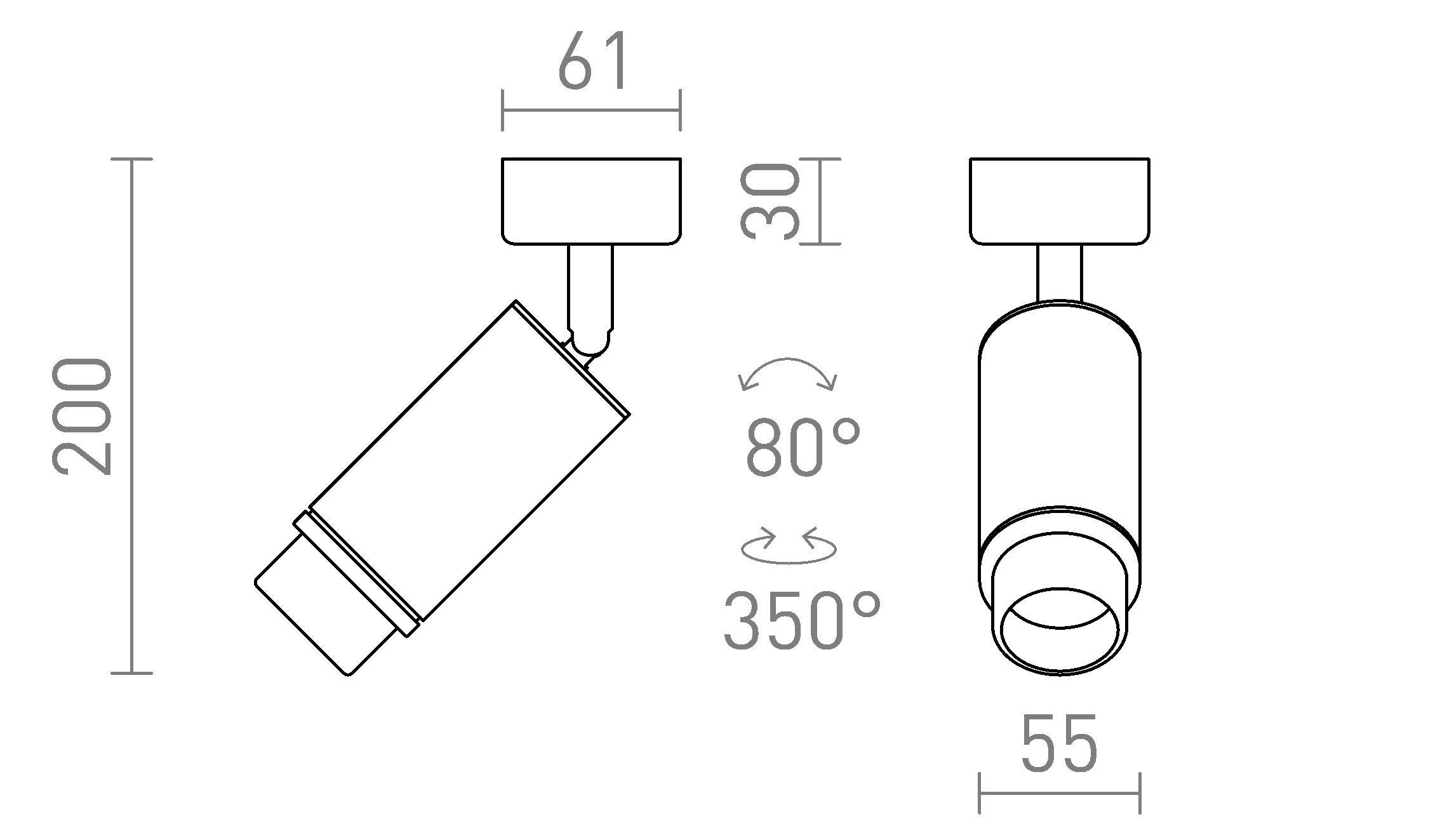 OPTIMUS 2 MENNYEZETI LÁMPA - Product sketch
