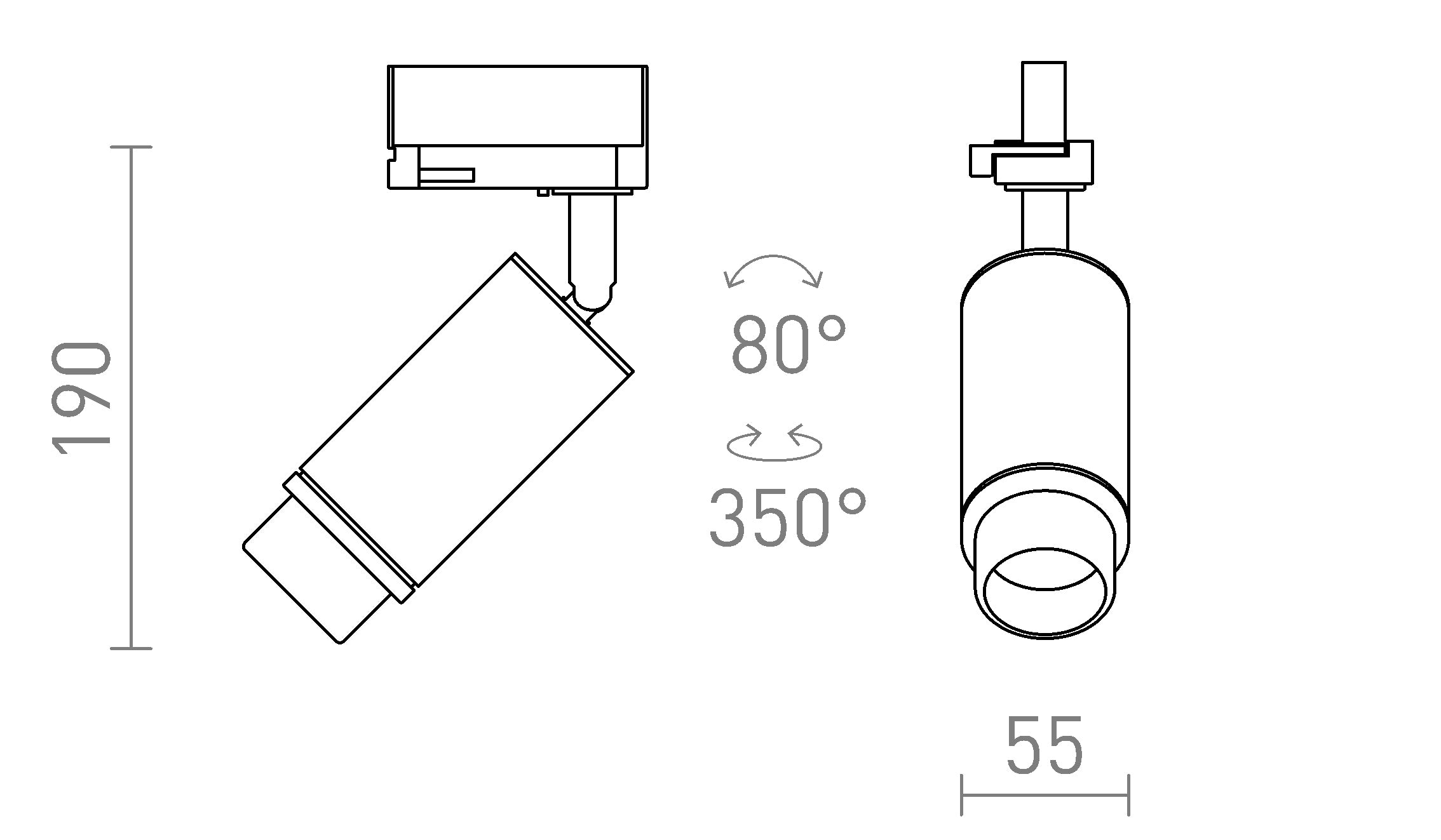 OPTIMUS 2 HÁROMÁRAMKÖRÖS SÍNRE - Product sketch