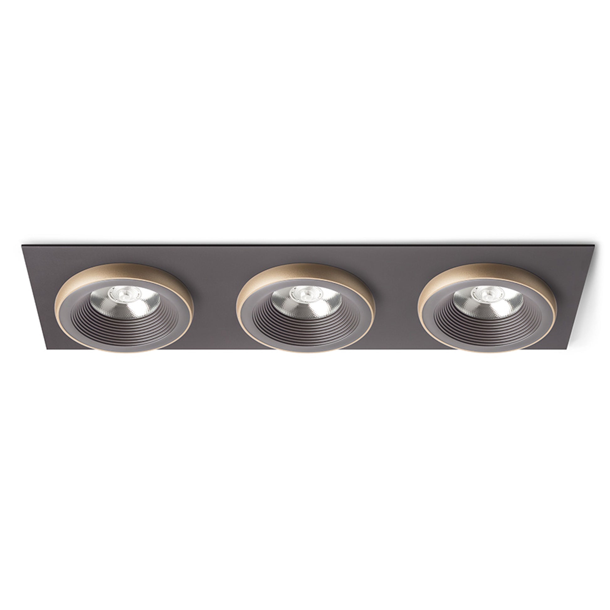 RENDL recessed light SHARM SQ III recessed brown/pearl gold 230V LED 3x10W 24° 3000K R13262 1