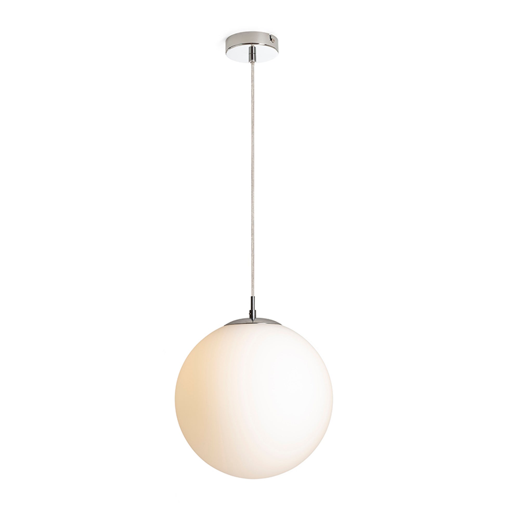 RENDL pendant lamp LUNA 30 pendant  opal-colored glass/chrome 230V LED E27 15W R13747 5