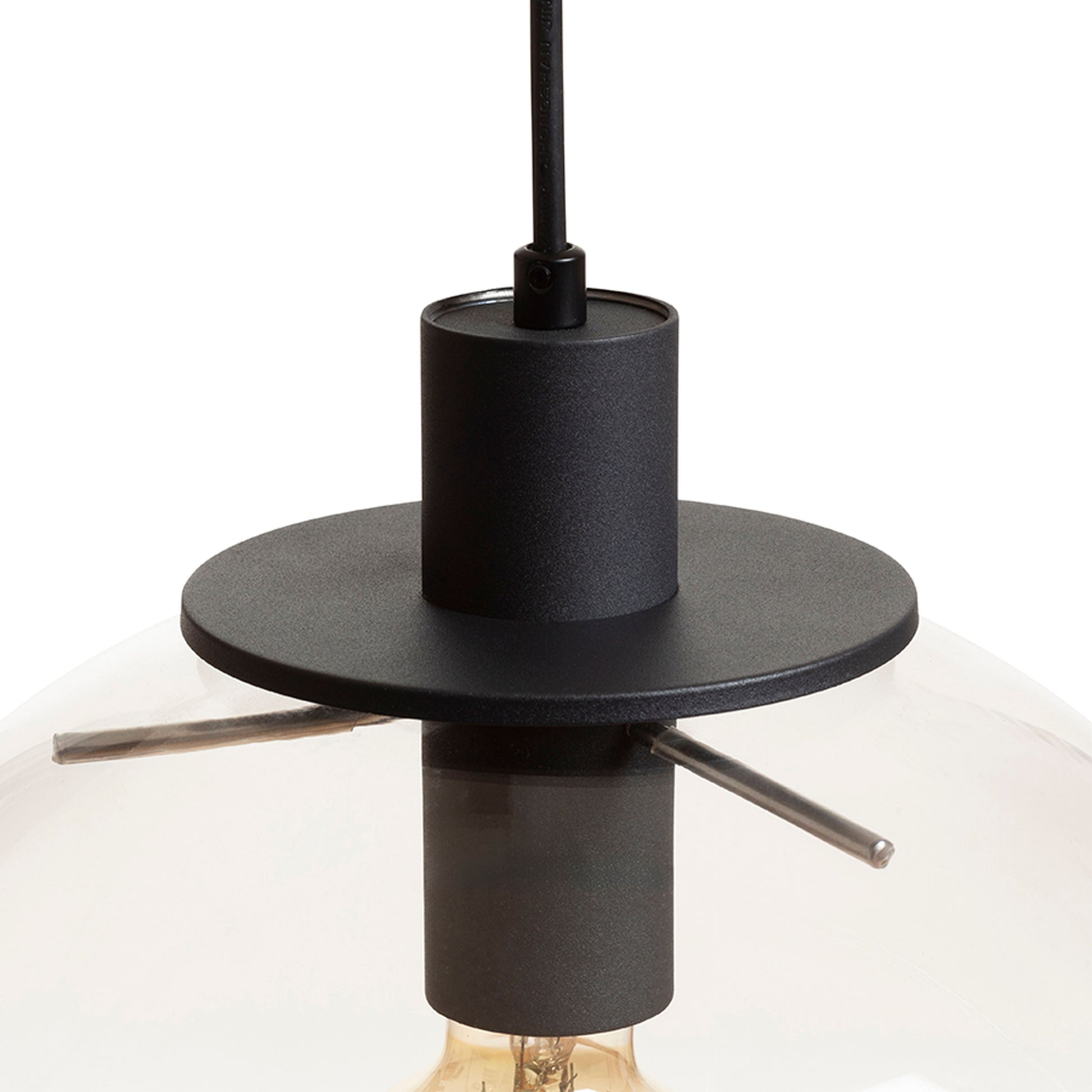 RENDL pendant lamp BOULDER 30 pendant clear glass/black 230V LED E27 15W R14393 6