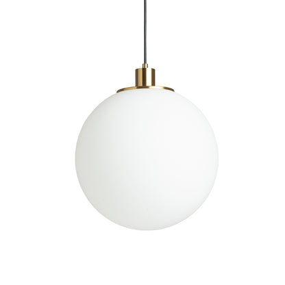 RENDL pendant lamp BOULDER 30 pendant opal-colored glass/brushed brass 230V LED E27 15W R14394 3