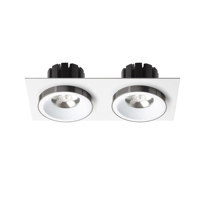 RENDL recessed light SHARM SQ II recessed white black chrome 230V LED 2x10W 24° 3000K R14583 2