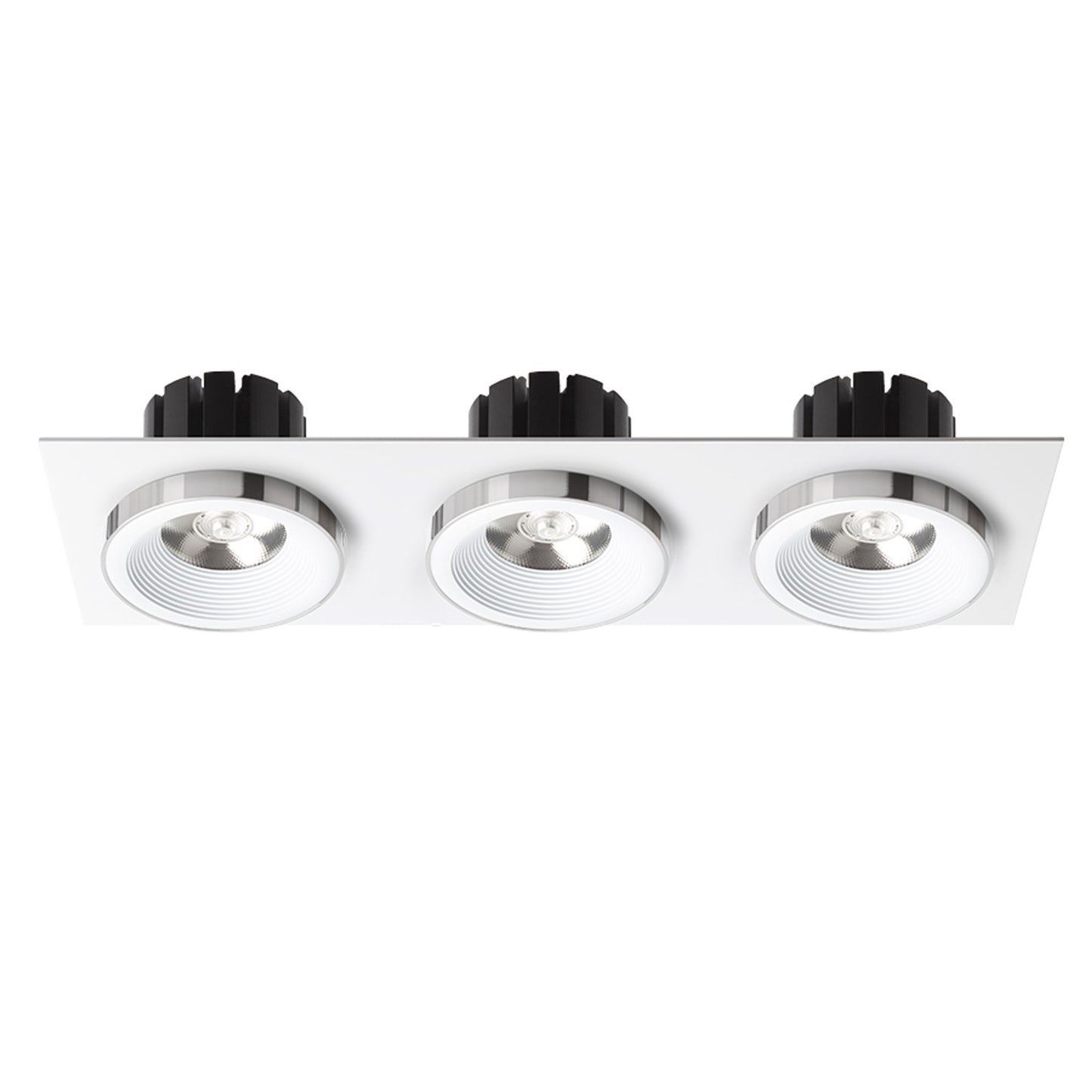 RENDL recessed light SHARM SQ III recessed white chrome 230V LED 3x10W 24° 3000K R14586 2