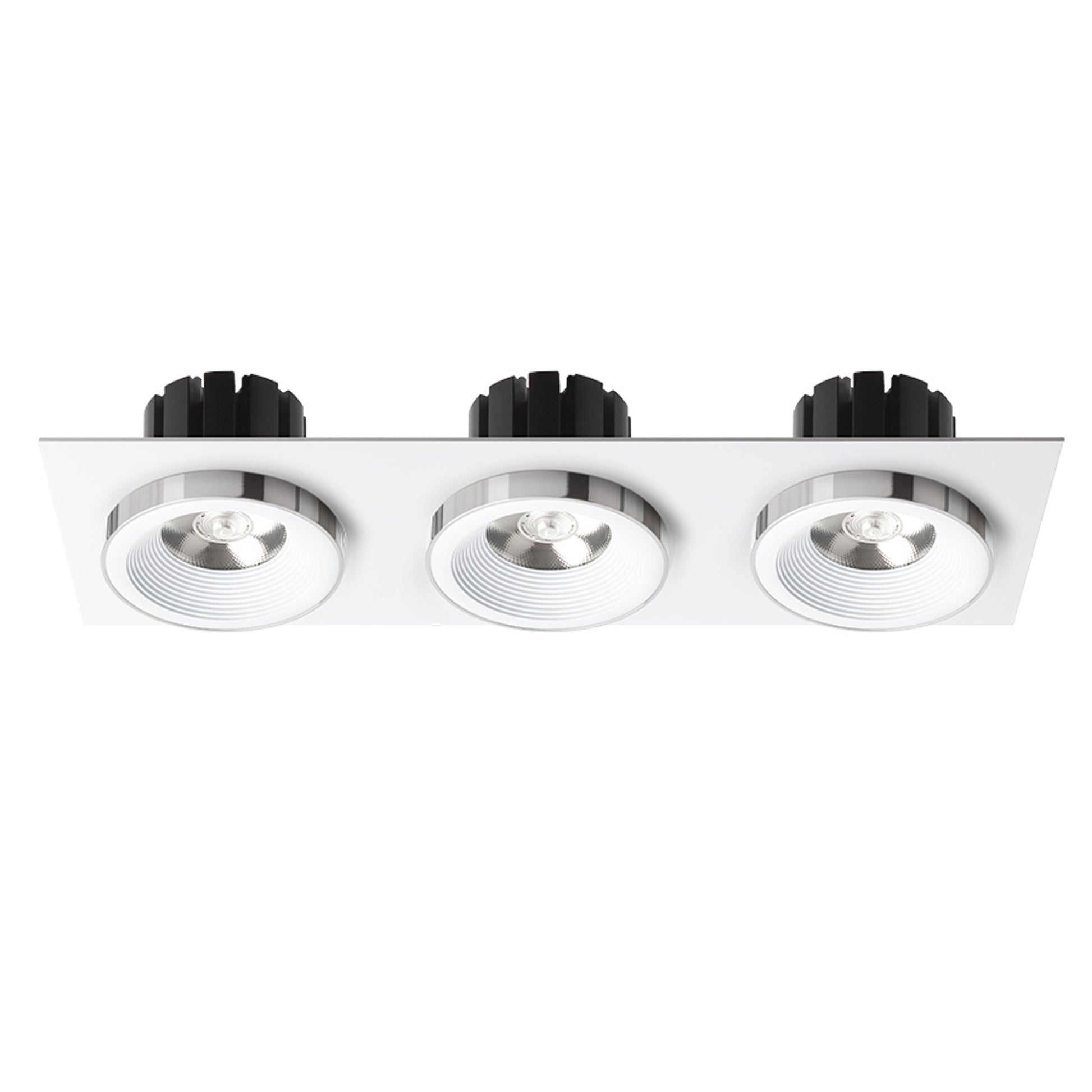 RENDL recessed light SHARM SQ III recessed white chrome 230V LED 3x10W 24° 3000K R14586 2
