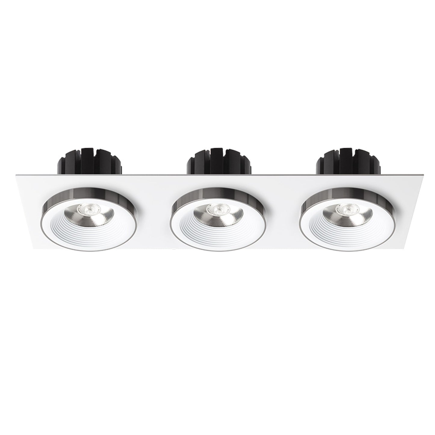 RENDL recessed light SHARM SQ III recessed white black chrome 230V LED 3x10W 24° 3000K R14587 2