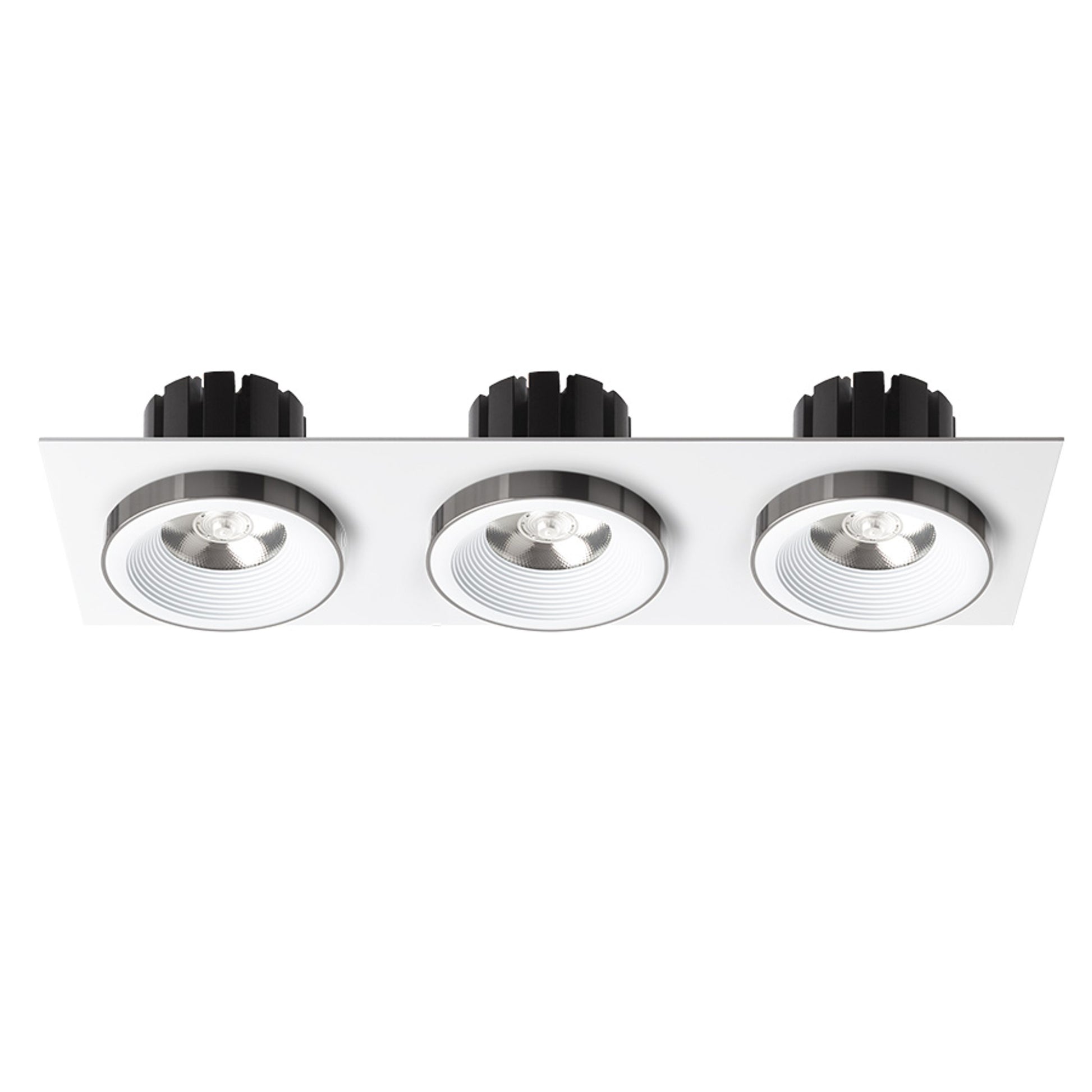 RENDL recessed light SHARM SQ III recessed white black chrome 230V LED 3x10W 24° 3000K R14587 2