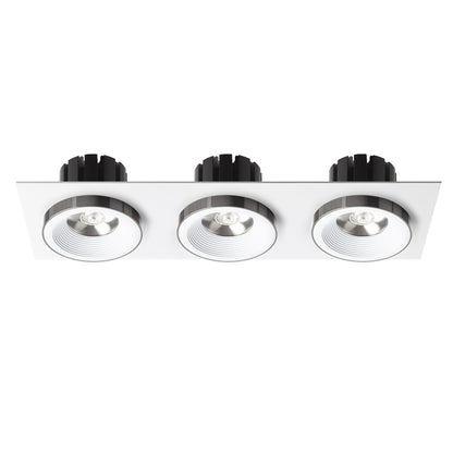 RENDL recessed light SHARM SQ III recessed white black chrome 230V LED 3x10W 24° 3000K R14587 2